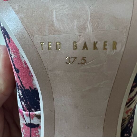 Ted Baker London Zafip Bow Pointed Toe Pump in Natural / Pink EU 37.5 MSRP $195 - Picture 5 of 6
